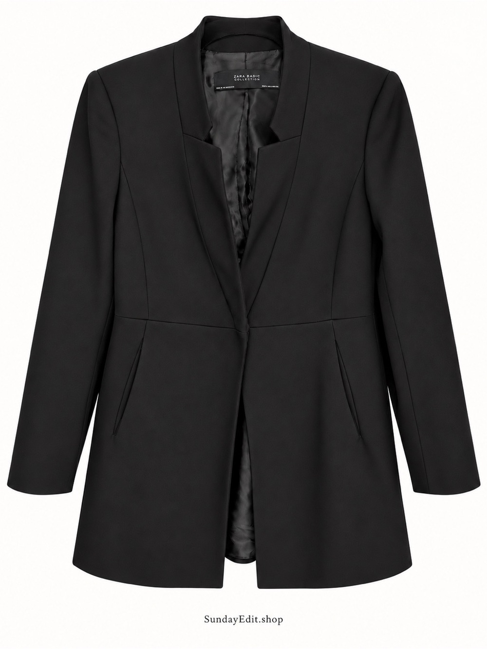 Zara Black Longline Blazer Jacket | Size S